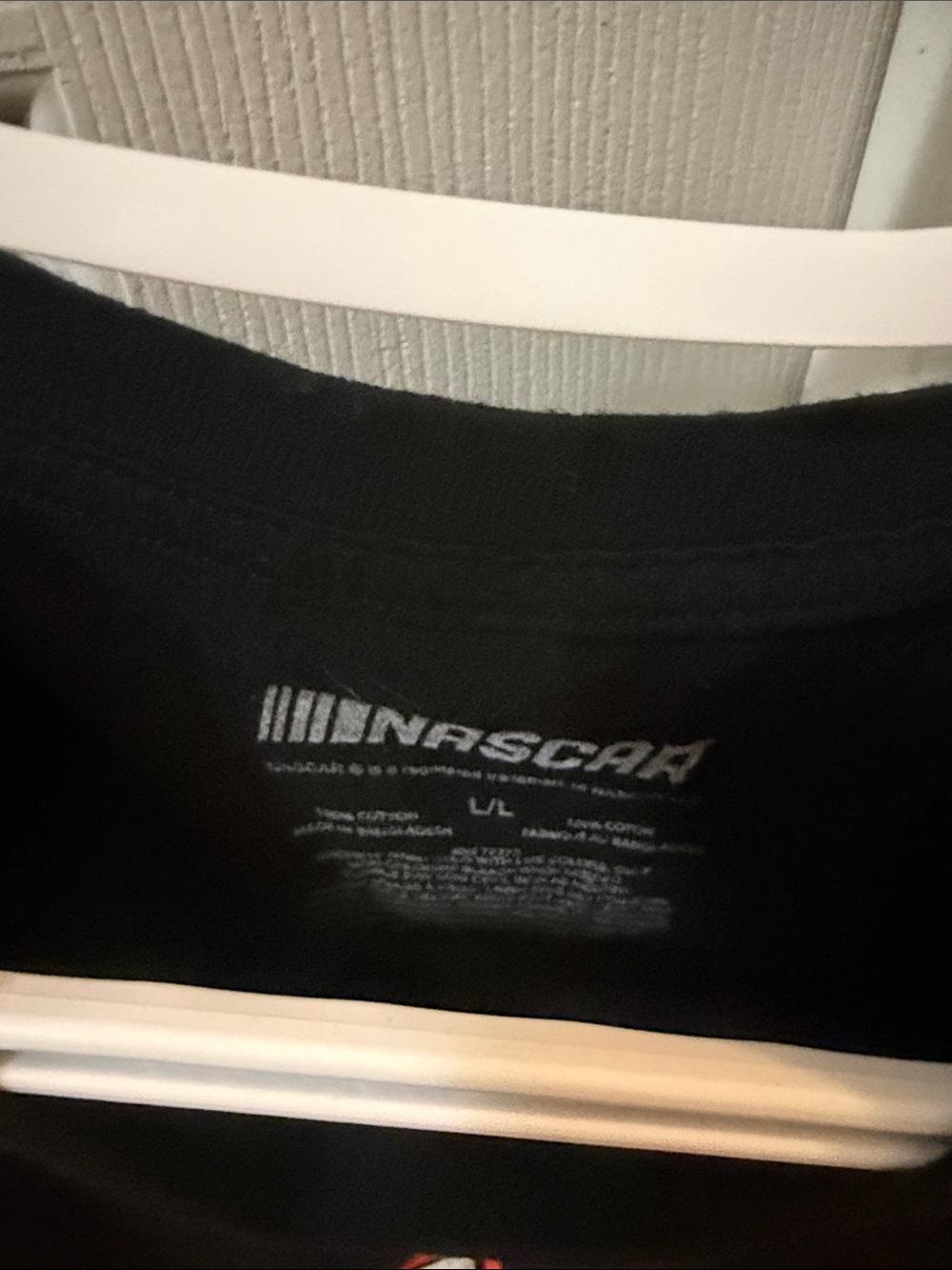 Nascar Black Tee with Red and White Race Car Graphic - Picture 2 of 4
